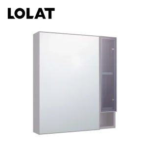 LOLAT鋁合金置物收納鏡櫃-奶茶色MA501-KG