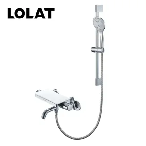 LOLAT平台式恆溫淋浴水龍頭升降桿組-鉻白色STX2592H