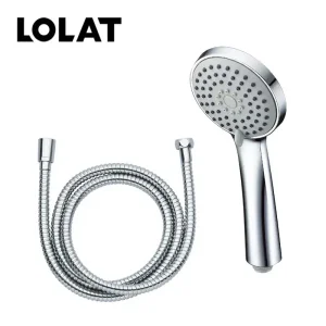 LOLAT三段式低壓大流量蓮蓬頭組-鉻色HS330CP+軟管OS230